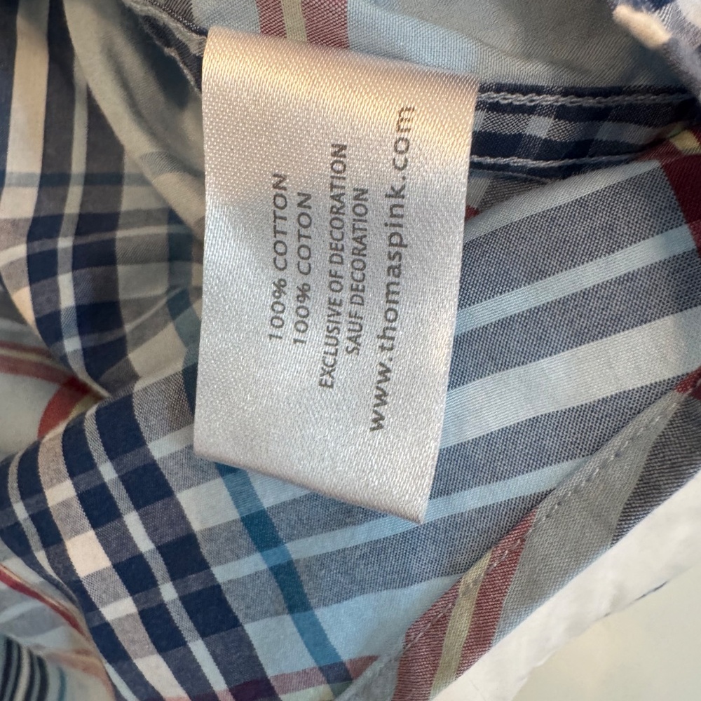 Thomas Pink Mens Plaid Buttondown Size M Casual - Picture 4 of 7